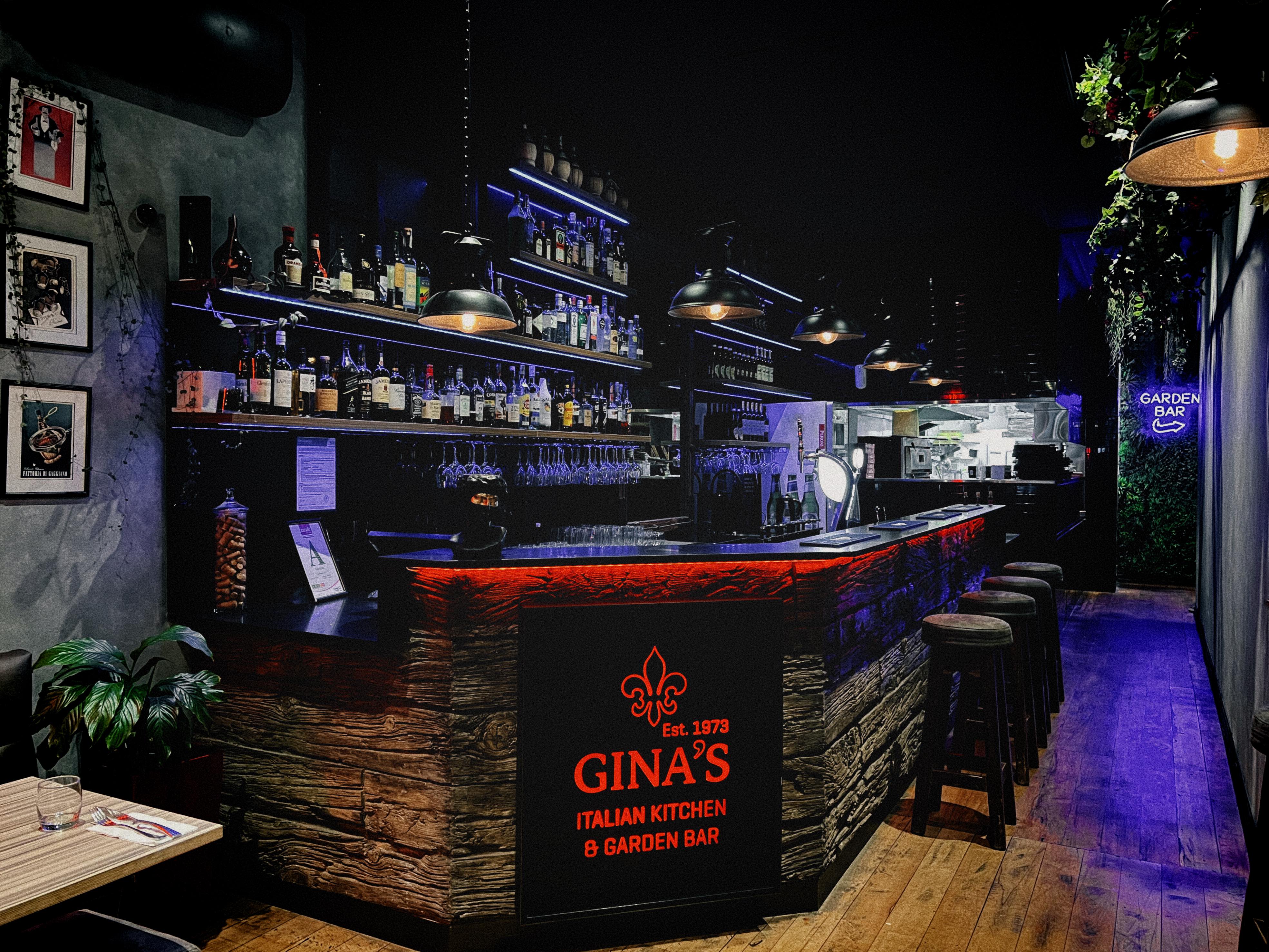 Warm, atmospheric dining at Gina's Italian Kitchen